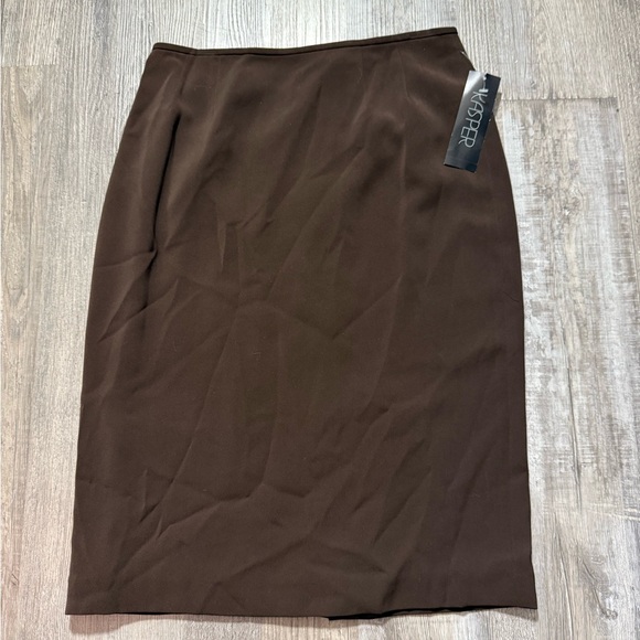 Kasper Dresses & Skirts - Kasper Brown Pencil Skirt Knee-Length Workwear casual office